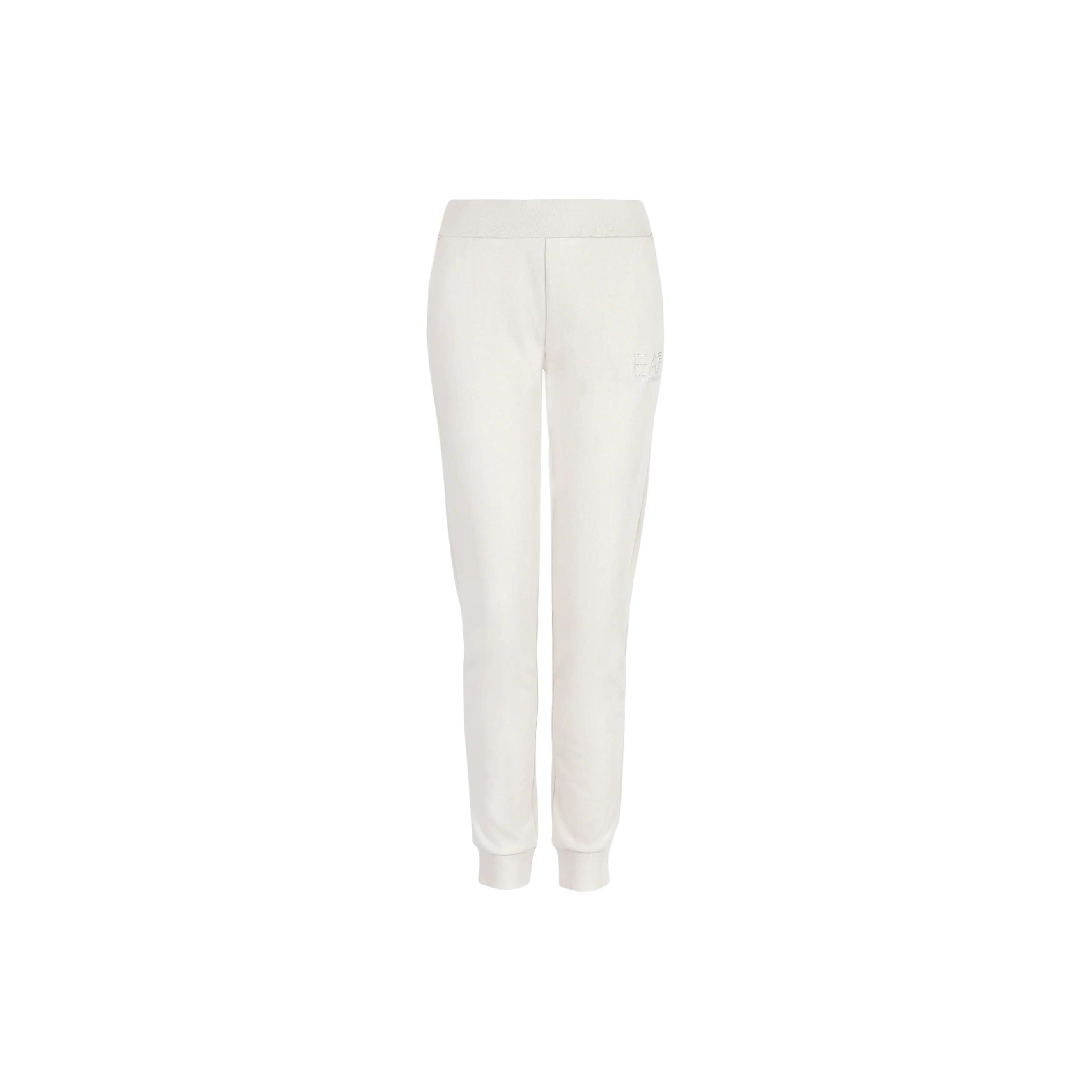 Emporio Armani Ea7 Ss24 Solid Color Letter Logo Printed Cuffed Casual Pants Women bottoms White 3DTP68-TJSYZ-1938 M