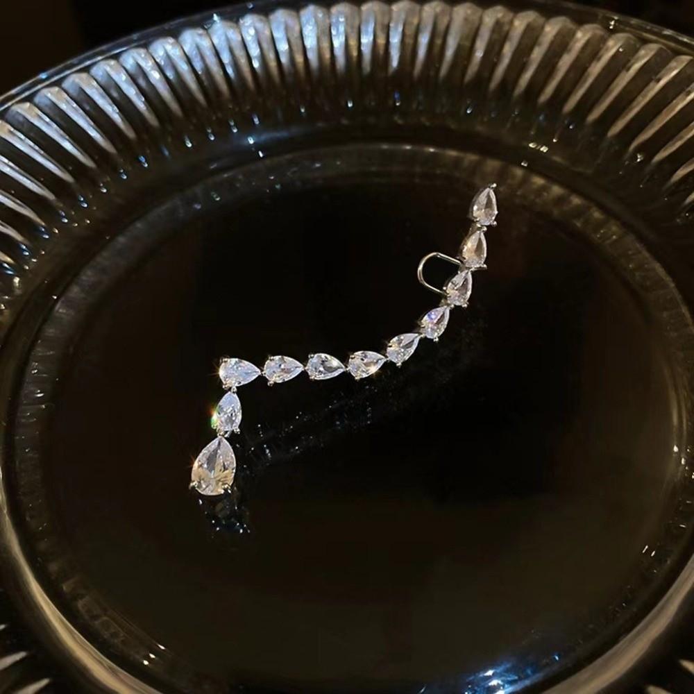 1 Pcs Elegant Zircon Earrings Luxury Clip-On Earrings Dangle Earrings  Women's Jewelry Accessory