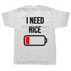 I Need Rice Eat Cooking Funny Asian Food Rice T Shirts Cotton Gifts Mens Clothing Fashion Casual Loose Oversized T Shirt