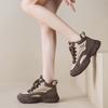 Thick-soled velvet high-top dad autumn and winter new leather warm feet small casual shoes