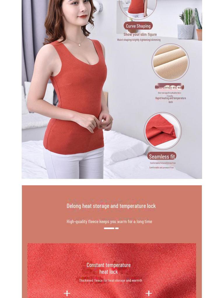 Women's Seamless Double-Layer German Velvet Winter Warm Vest: Slim, Large Size