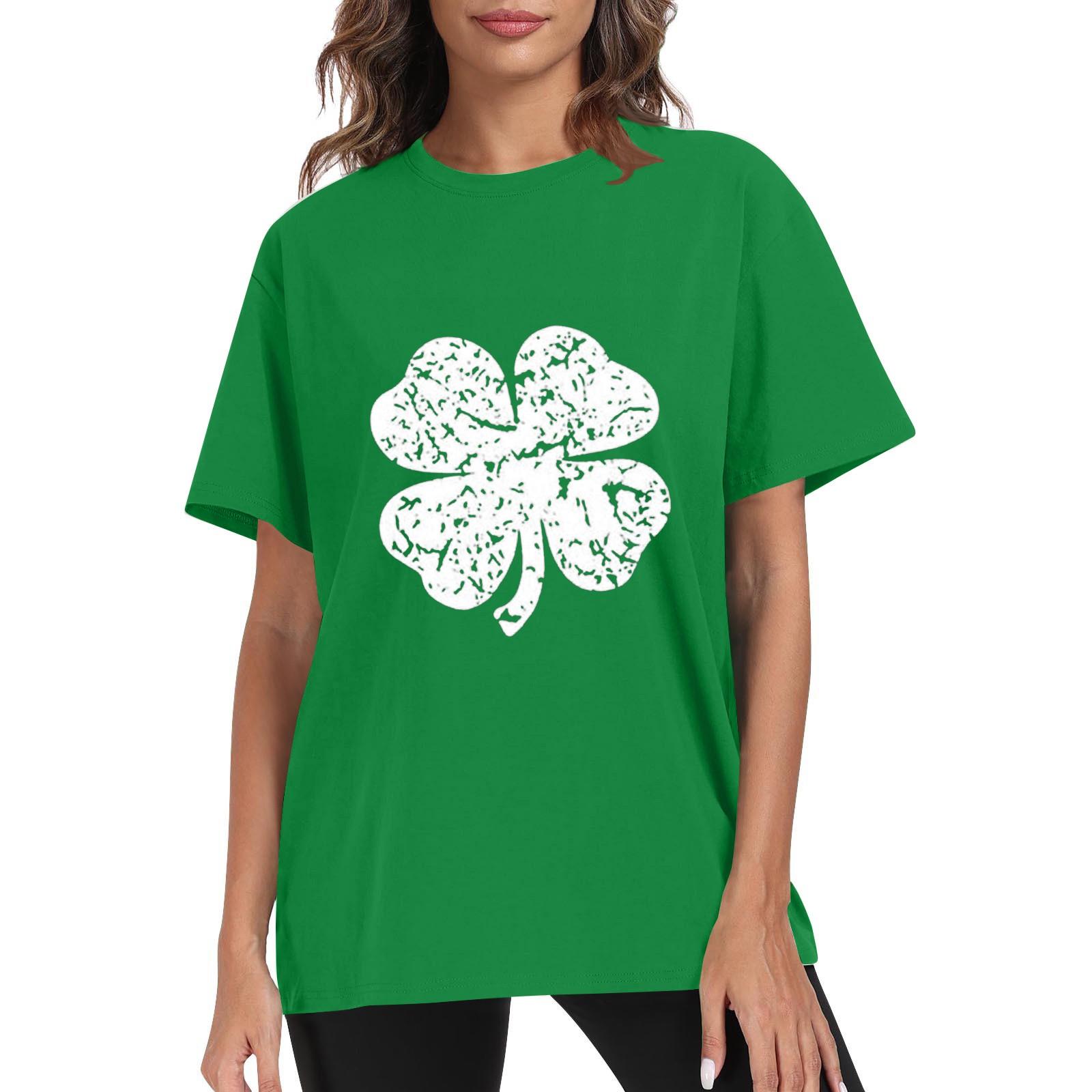 

Футболки для жінок плісировані з R-подібним вирізом Одягнені повсякденні блузки з принтом з короткими рукавами Літні топи вільного крою XL