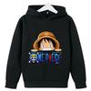 Anime One Piece Luffy Skull Logo Print Hoodie Kids Pullover Hooded Sweatshirt Autumn Streetwear Children Tops