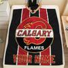 Custom Name Calgary Flames Flannel Blanket, High Quality Comfortable for All Seasons, Home Decor, Warmth and Comfort