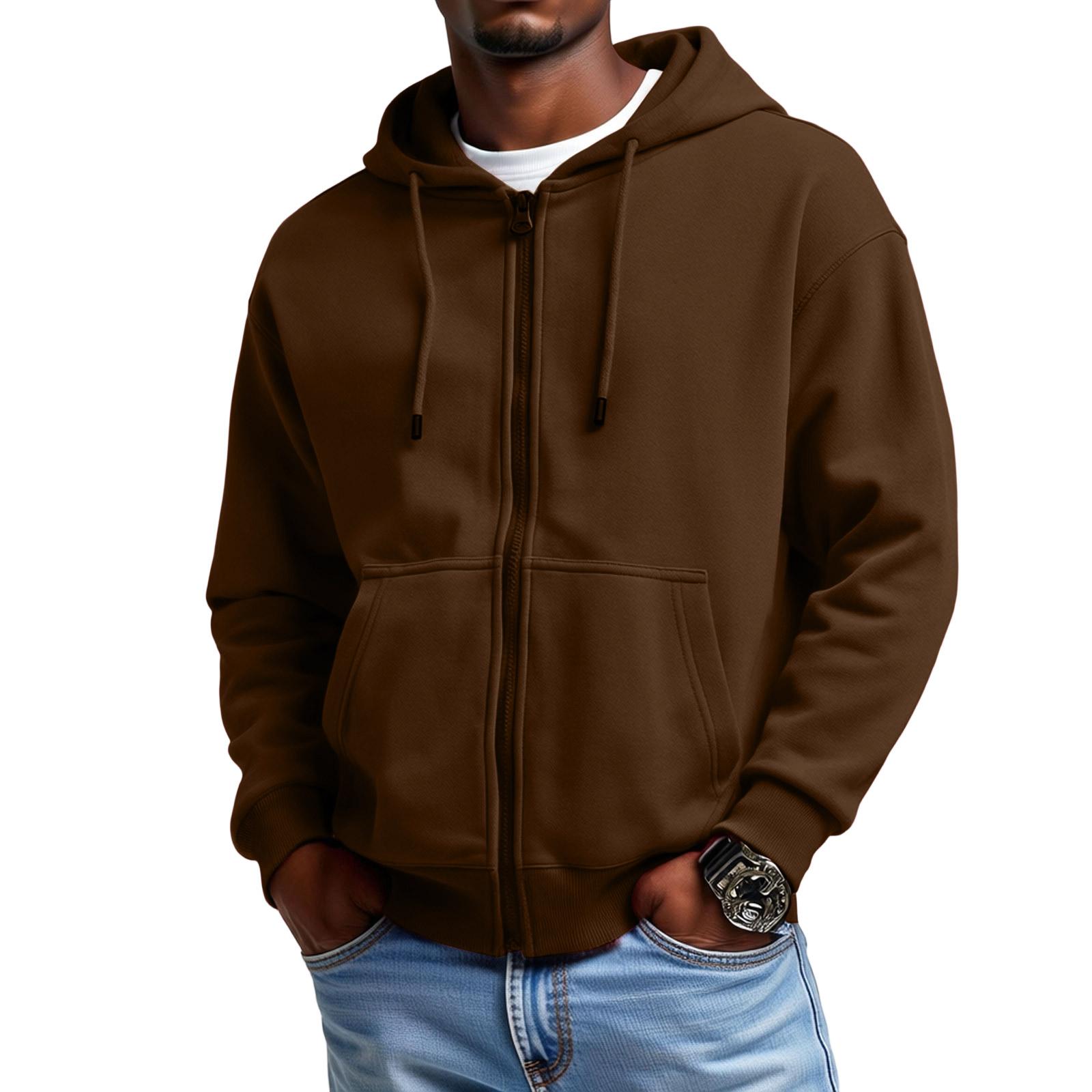 Miss Beauty26 Heren Casual Hoodie met Capuchon Lange Mouwen Hoodie M koffie