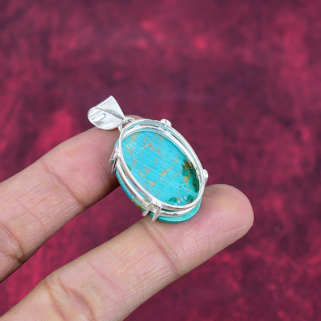 Arizona Türkis Edelstein Anhänger, 925 Sterling Silber Anhänger Schmuck, handgemachter antiker Schmuck Geschenk für Mutter