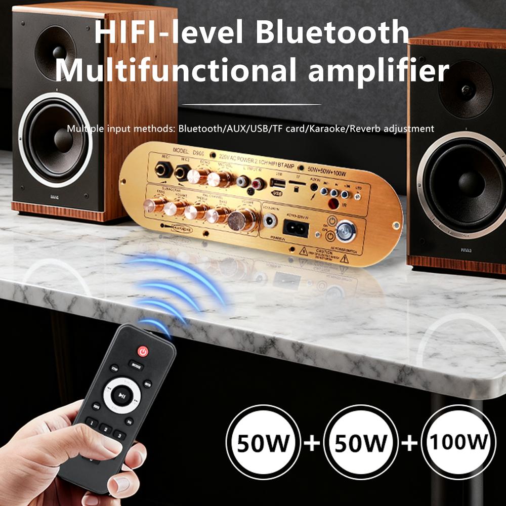 D900 Bluetooth 5.0 Amplifier Board 50W+50W+100W 2.1 Channel HiFi Subwoofer Audio AMP for Outdoors Car Home Karaoke DIY Speakers
