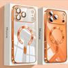 Fashion Plating Soft Magnetic Clear Case For iPhone 17 Air 16 15 14 13 12 11 Pro Max Plus Phone Magsafe Wireless Charge Cover