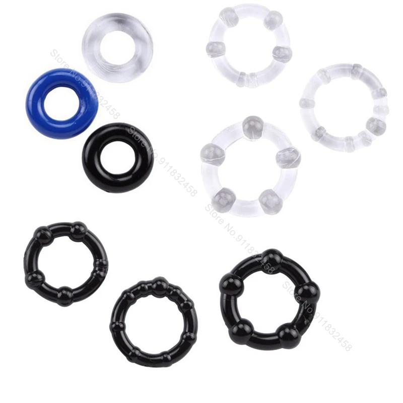 3Pcs Silicone Cock Rings Delay Ejaculation Penis Rings Adult Sex Toys Sex Products For Men Couple Game Sex Shop