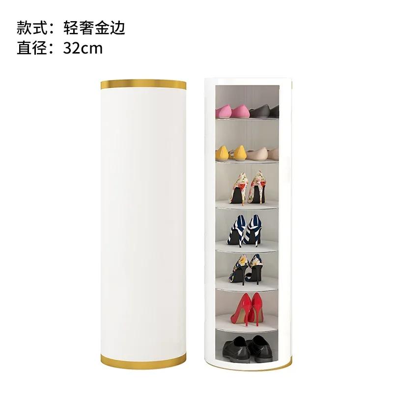 

Поворотная открытая металлическая полка для обуви, креативная круглая обувная тумба для хранения обуви, декор для гостиной, шкаф для крыльца, домашний декор
