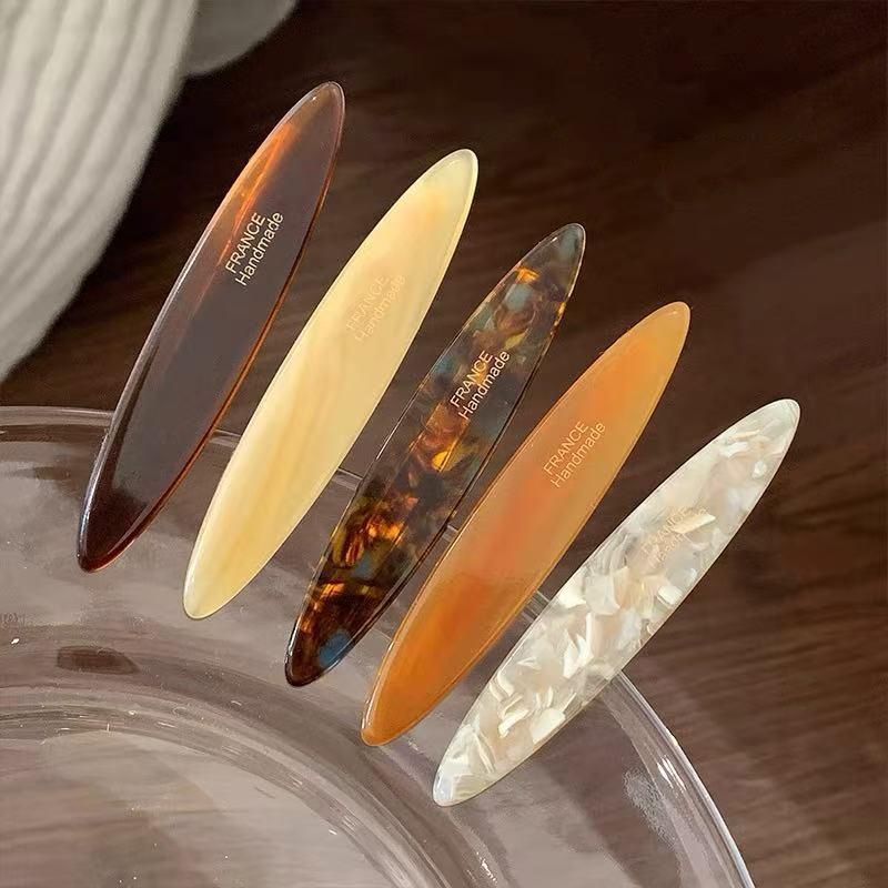 2pcs/set Elegant Acetate Hair Clip Colorful Leopard Print Oval Geometric Hairpin Sweet Women Hair Accessories