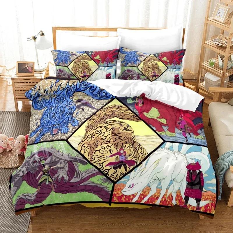 Anime Naruto Bedding Set Double Duvet Cover Comforter Akatsuki Itachi Sasuke Kakashi Sheet Bedspread Birthday Christmas Gift