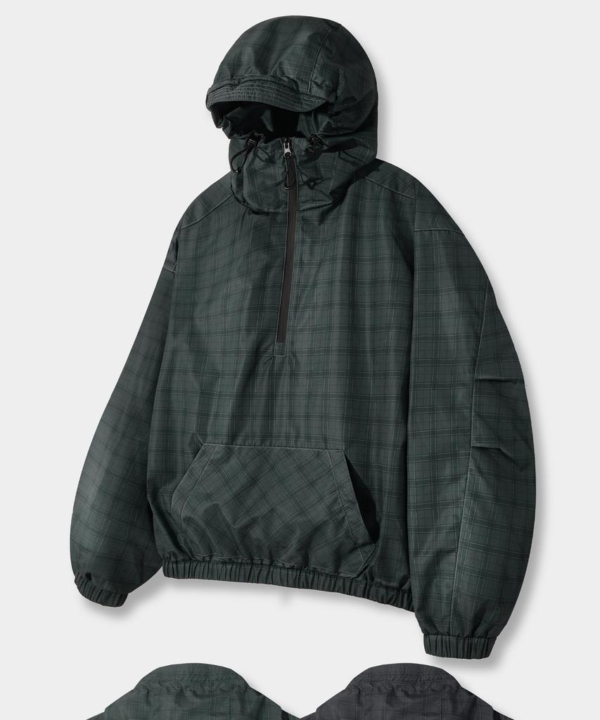 Dimitri Black Essential Check Hooded Anorak_2 Color