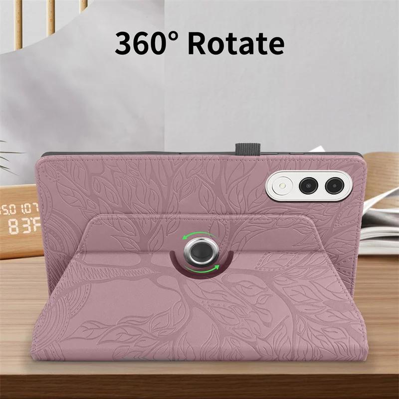For Lenovo Yoga Tab 11.1 Case Tb710fu 360 Rotating Embossed Flip Stand Tablet Cover for Funda Lenovo Yoga Tab Case 11.1 Inch