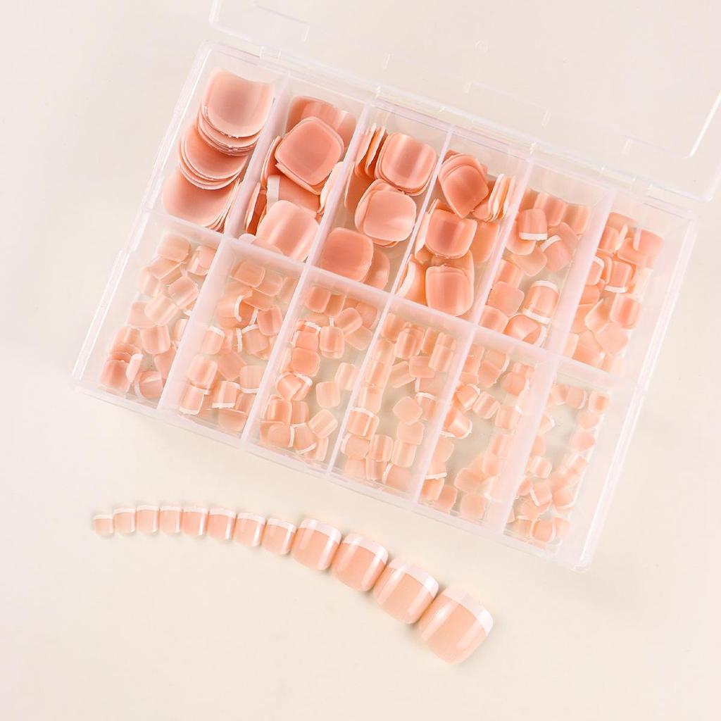 European American Medium Almond French Pointed Wearable False Nails - 360 Pieces