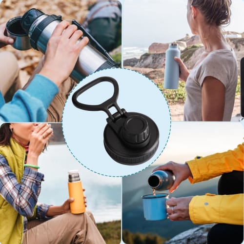 Portable Replacement Lid for Hydro Flask Water Bottles, Leak-Proof Wide Mouth Bottle Lid, Bottle Accessory with Ring Handle, Fits Most Sports Water Bo