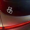 1 Piece Heart-Shaped Decorative Sticker For Car Body Car Rear Window Sticker Decorative Embellishment