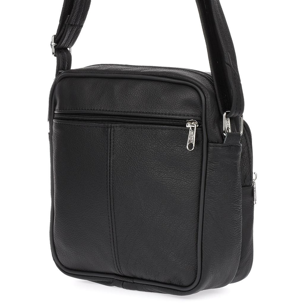 Men's Black Leather Bag Beltimore Spacious with Strap G77