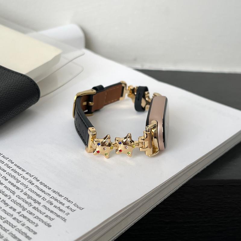 Luxury Leather Butterfly Strap For Xiaomi Mi Band 9 8 Smartwatch Band For Mi Band 8 9 Pro Sport Bracelet Wristband Replacement Red Mi Watch 4 Strap