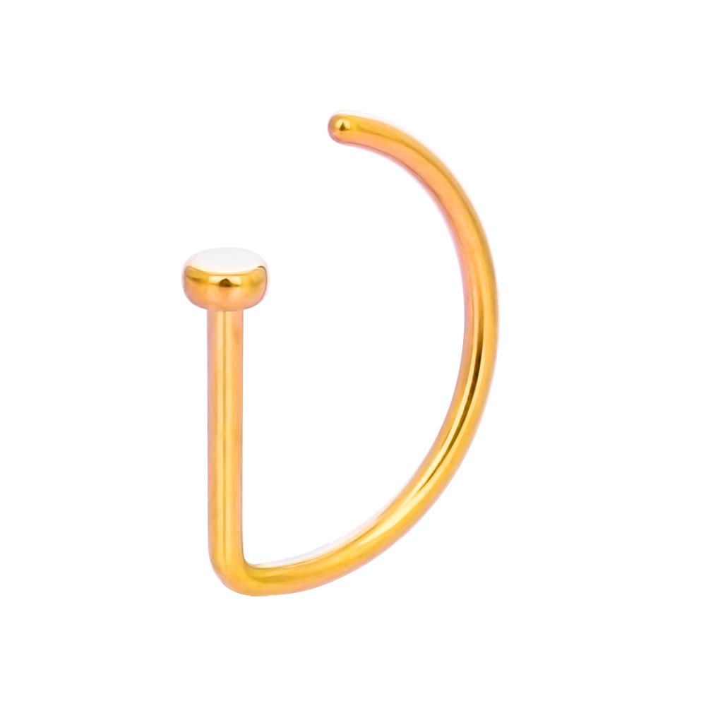 10pcs G23 Titanium Piercing Nose Ring D-shaped Medical 18G 20G Tragus Helix Stud Hoop Septum Earring Body Jewelry