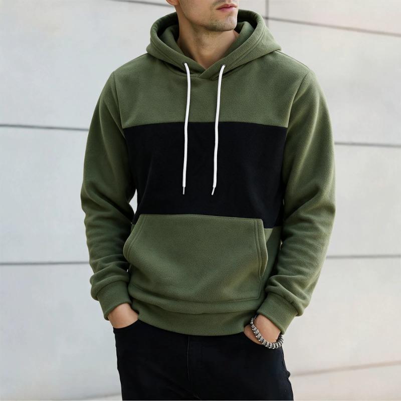 Men S Color Block Hooded Sweatshirt Casual Autumn Winter