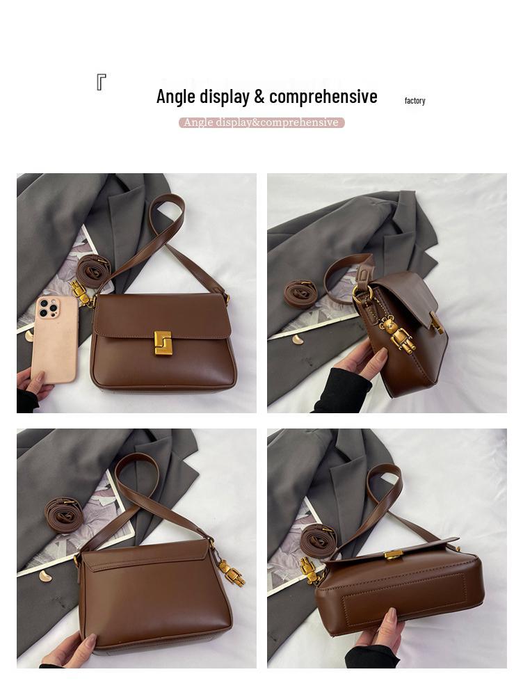 2025 Damen Retro Französische Schultertasche: Stilvolle, vielseitige kleine quadratische Umhängetasche