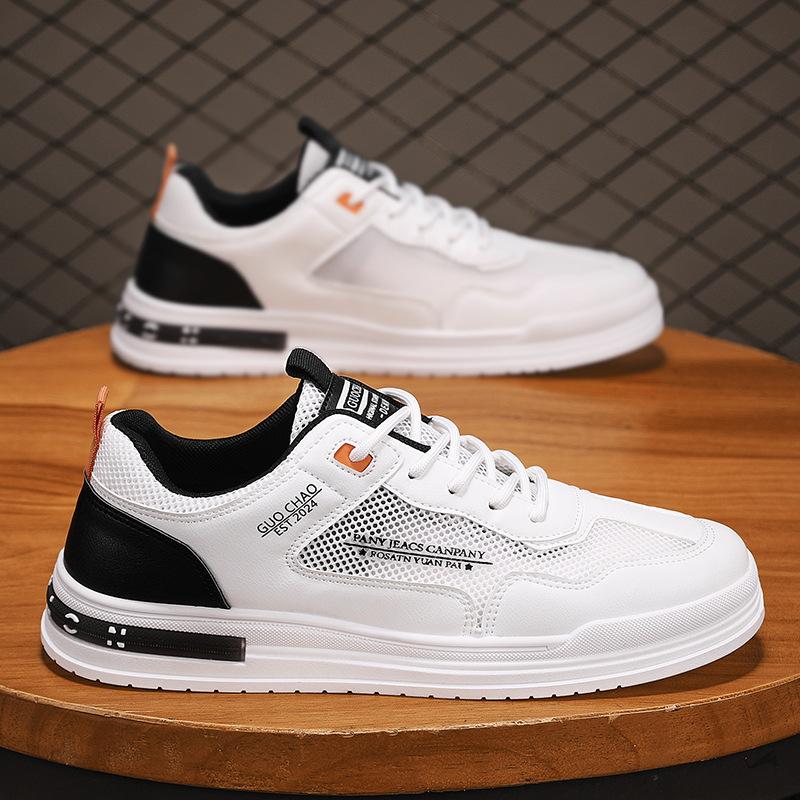 Mesh Breathable Men'S Shoes Thin Trendy Brand Mesh Shoes Little White Labor Insurance Casual Flat Non-Slip Board Shoes
