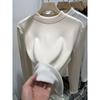 Women's Velvet Half-High Collar Long-Sleeve Base Layer Top for Autumn/Winter