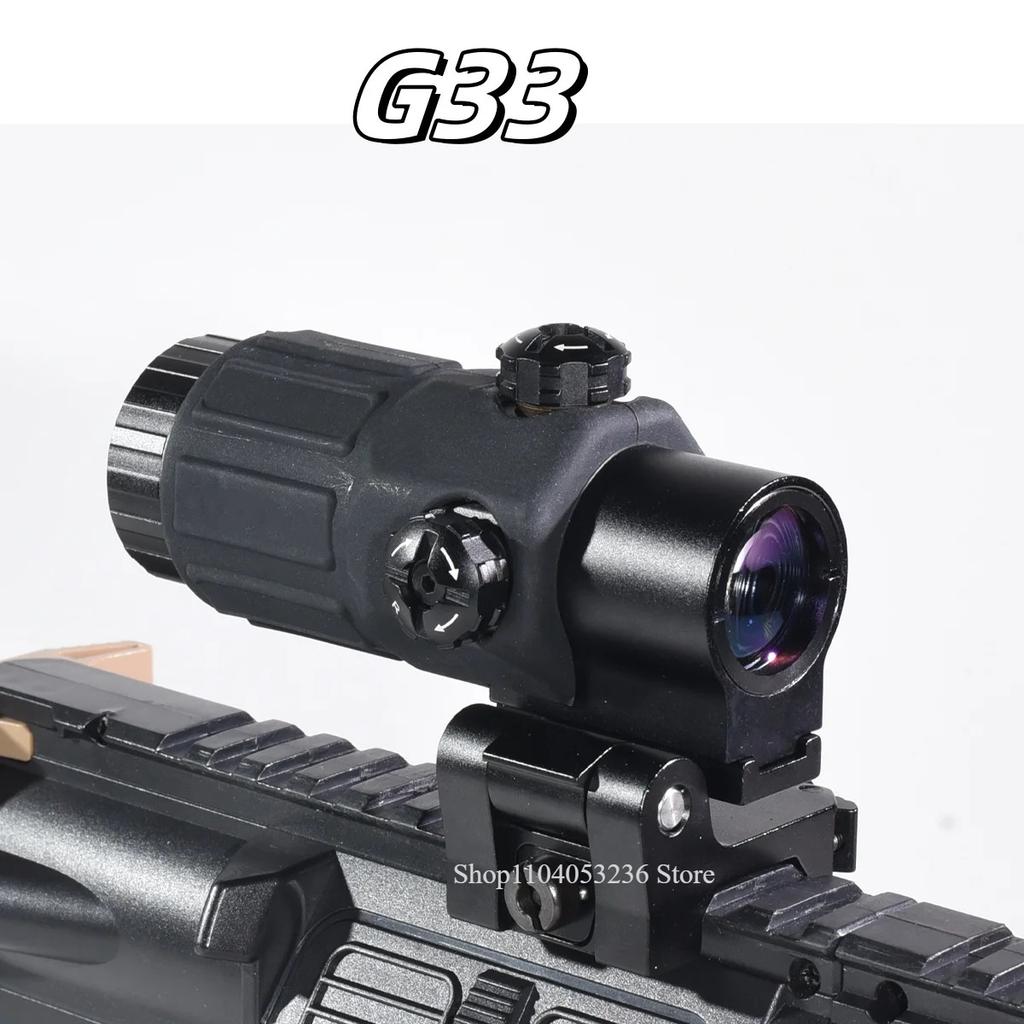 Tactical E*t*ch G33 G43 G45 Sight Fixed 3X 5X Magnifier Scope with Quick Disassembly and Flipping for Airsoft Hunting Collimator
