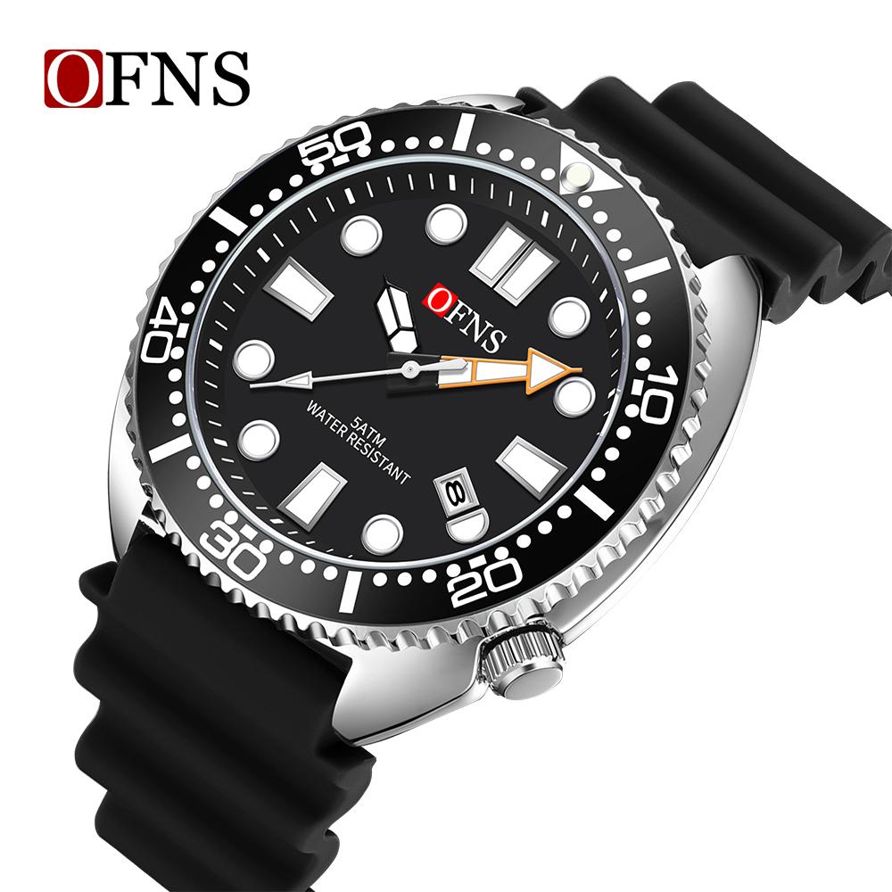OFNS new 8033 fashionable men's quartz watch simple and fashionable waterproof calendar watch casual men's quartz watch