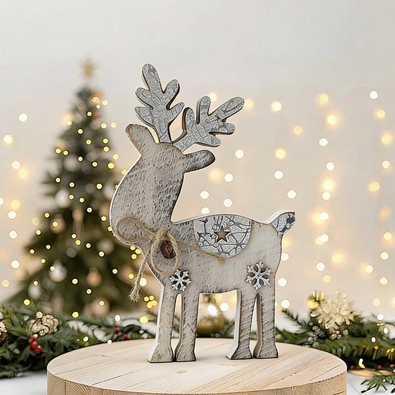 Christmas 2026 Wooden Deer Decoration for Hotel, Desktop, Mall, or Shop Window Display