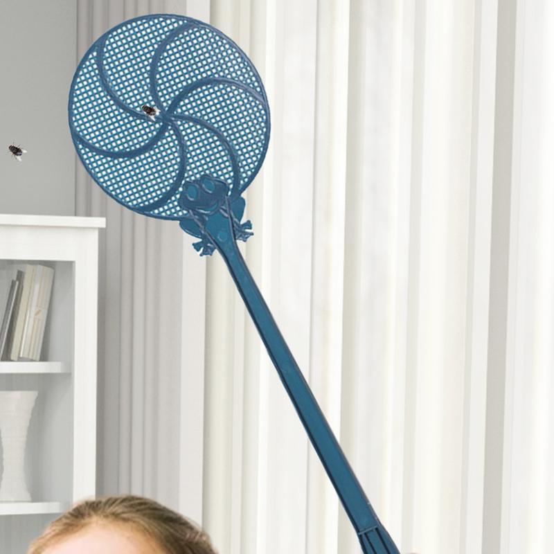 Solid Manual Fly Swatter 2pcs Long Handle Handheld Fly Racket For Indoor Use Thickened Wide Mesh Indoor Flying Catching Tool