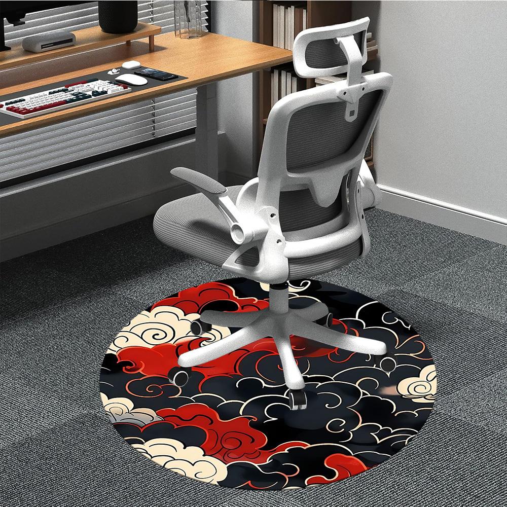 1pc Clouds Patterns Office Round Area Rug,  Mat Suitable For Office, Under Office Chairs Bedroom Living Room Home Decor, Room Deco