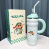 Crayon Shinchan Kids Travel Insulated Water Bottle With Straw Handle For Outdoor Activities