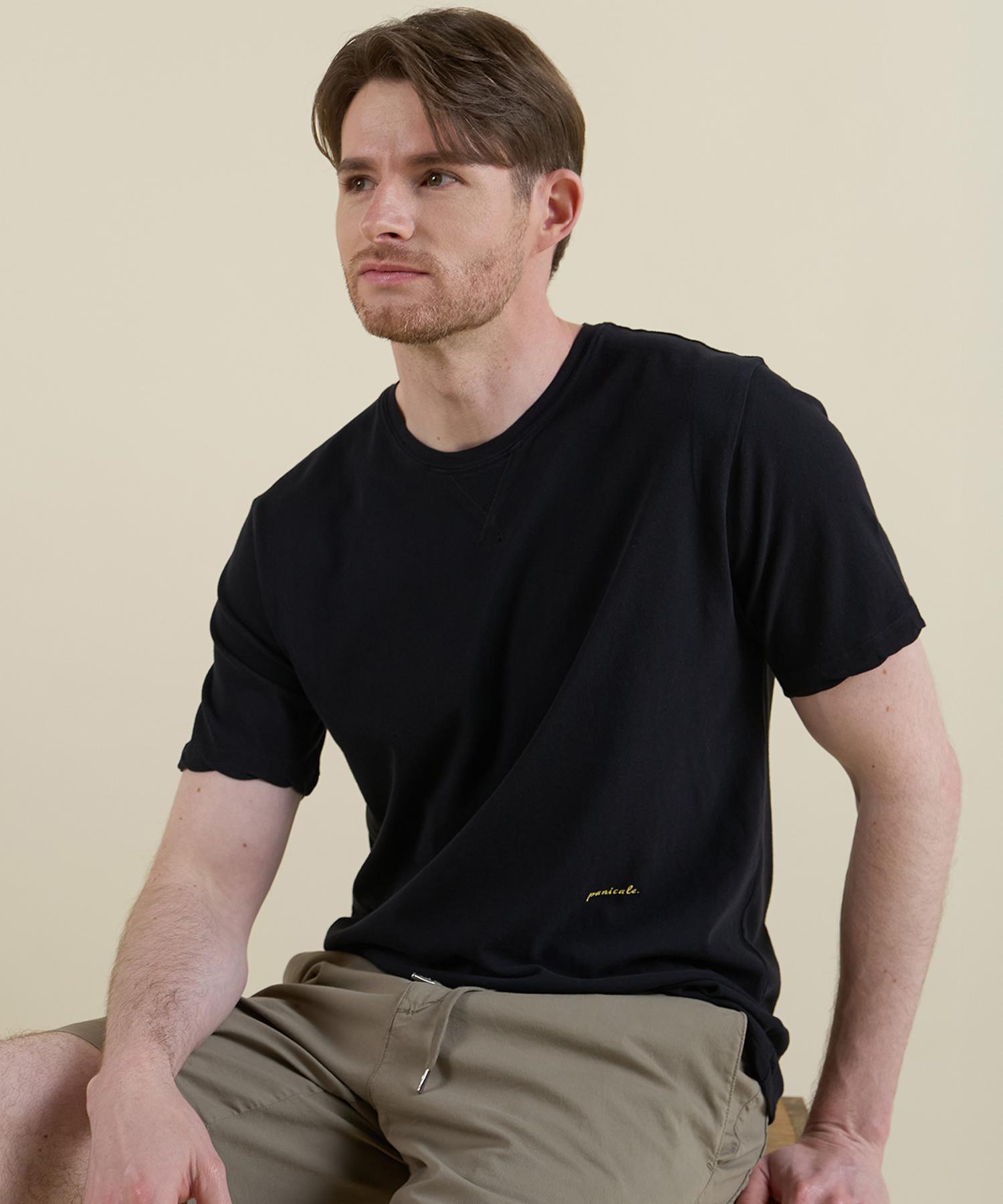 Panicalle Black Vintage Washed T-Shirt (Type A) Green/S