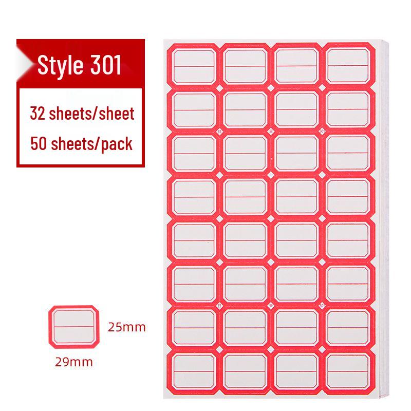 Colored Self-Adhesive Label Stickers for Handwriting, 50 Sheets - Office Use Name & Price Tags