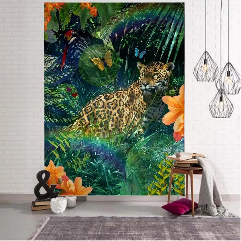 

Декоративный гобелен с рисунком «Человек и лев», украшение для стен дома, офисная гостиная, гобелен 100x75cm