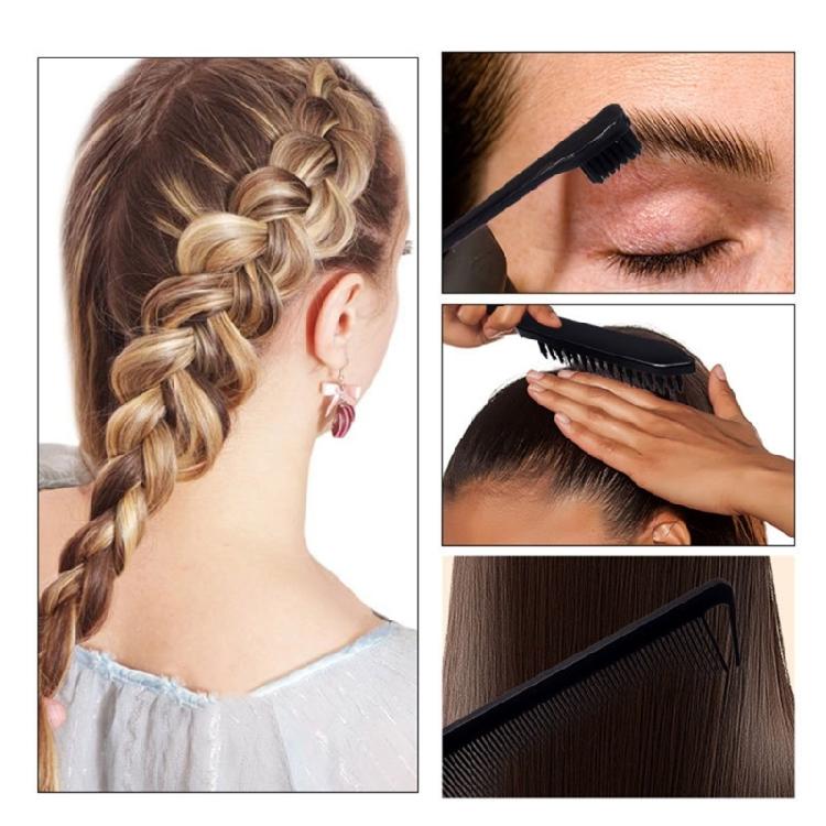 4cs Hair Brush Set Edges Control Brush,Ratted Tail Comb,Bristles Hair Brush Detangler Brush Wide Tooth Comb Travel Home
