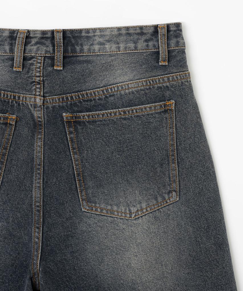 MILLO ARCHIVE Layered Washed Denim Bermuda Pants [Deep Blue]