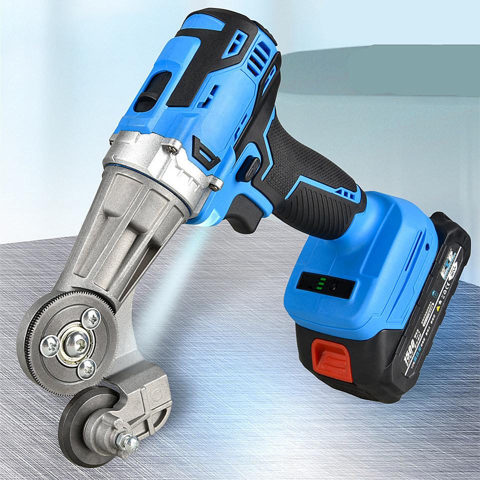 Blue Cordless Plate Cutter Electric Metal Sheet Cutting Saw Metal Punch Scissors Power Tools