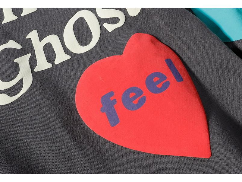 Unisex Kanye West Foam Heart Letter Graffiti Sweatshirt for Couples