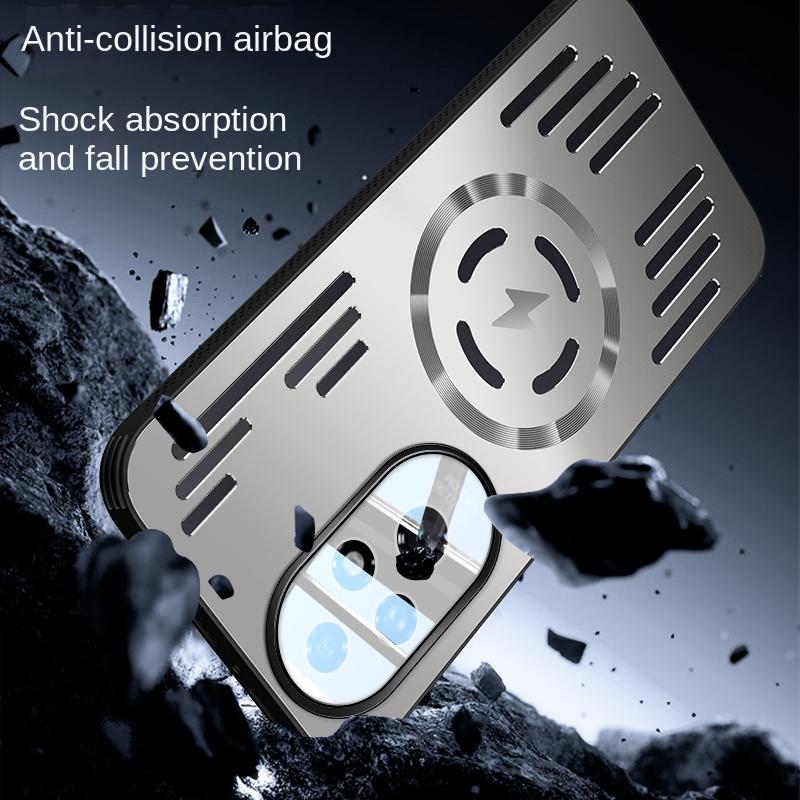 For Huawei Honor 200 Pro Case Hard Metal Heat Dissipation Magnetic Wireless Charging Protect Back Cover for Honor 300 200 100Pro