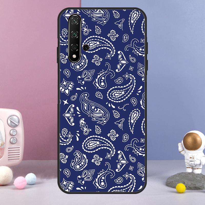 Blue Bandana For Huawei Nova Y60 Y61 Y70 Y72 Y73 Y90 Y91 9 10 SE 7i 8i 11i 12i P30 P40 Lite P60 Pro Case