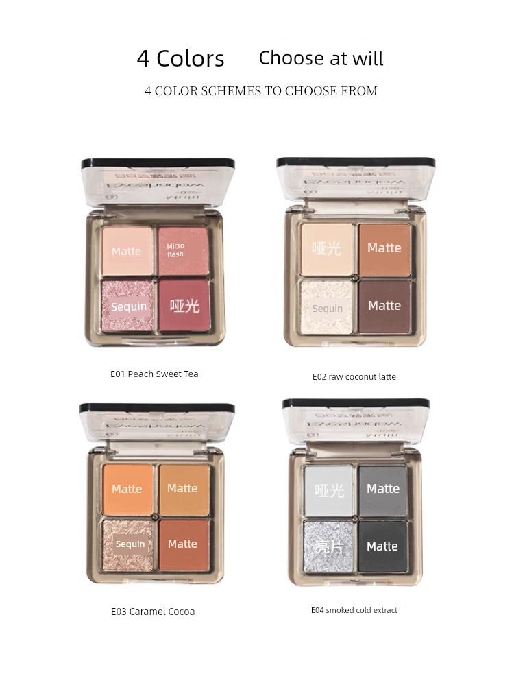Daydream Xingjia Pink Brown Matte Four Color Eyeshadow Palette