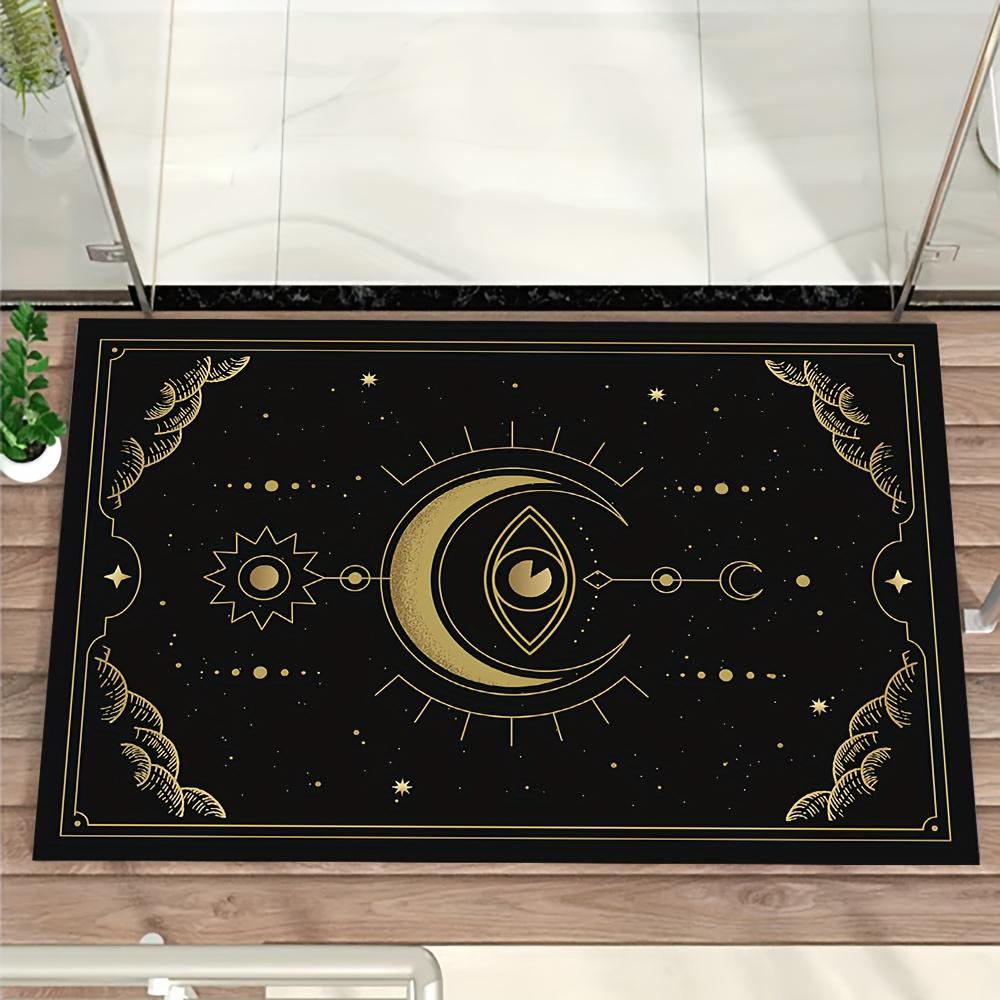

Golden Moon & Eye Door Mat – Celestial Star Pattern, Modern Boho-Style Entryway Rug for Living Room, Bedroom 40x60cm16x24in