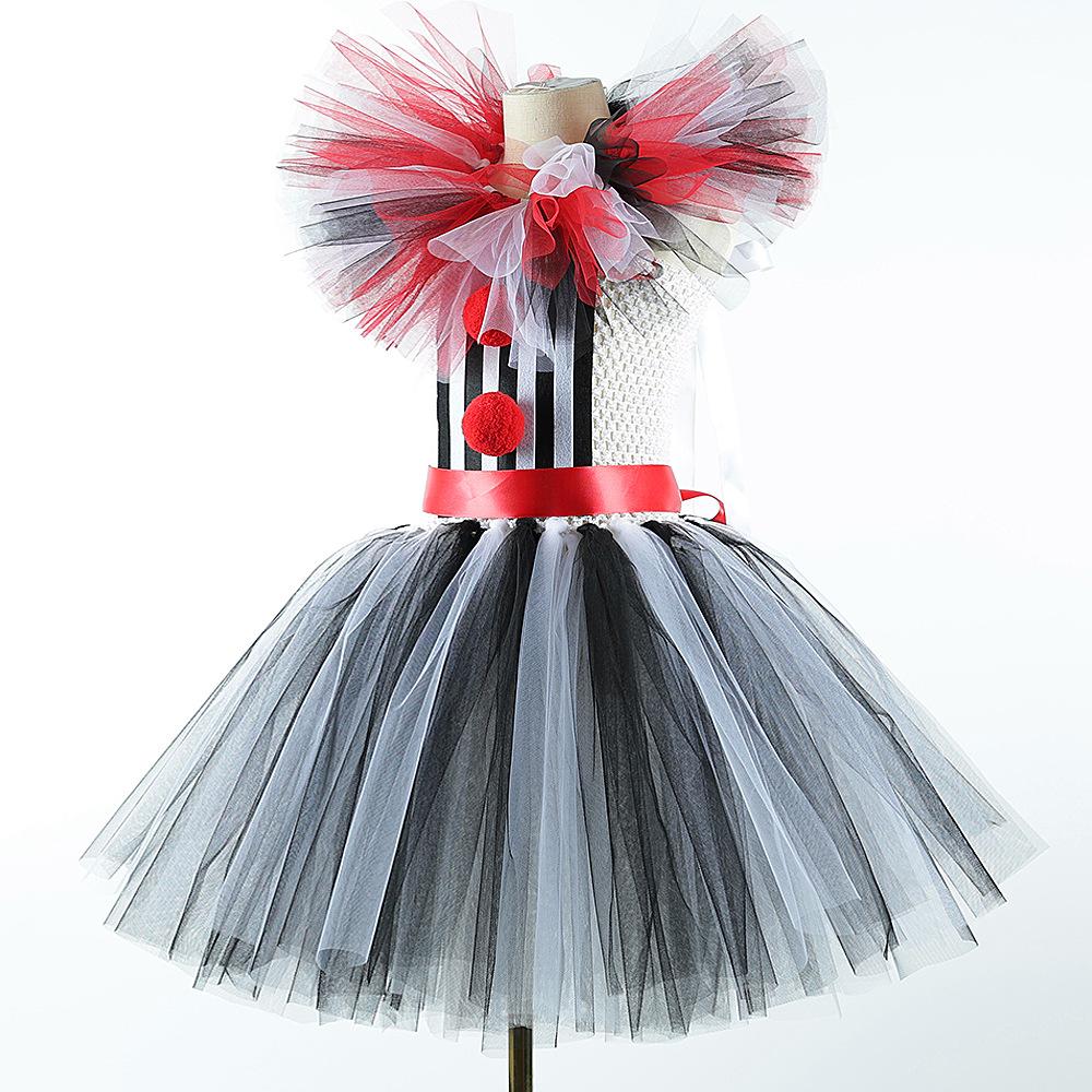 Clown Costumes Girls Halloween Tutu Dress Outfit Kids Christmas Party