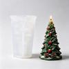 Christmas Holly Embossed Candle Mold for DIY Christmas Tree Candle Making, Silicone Resin Mold, Holiday Home Decor Craft Supplies