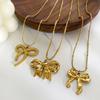 Light Luxury Bow Necklace Y2K Metal Style Necklace For Women Girls Summer Beach Body Chain High-end Trendy Jewelry Accessories