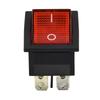10pcs Red Light 4 Pin DPST ON/OFF Rocker Switch KCD4 15A 250V / 20A 125V AC Power Control Switch For Electrical Instruments