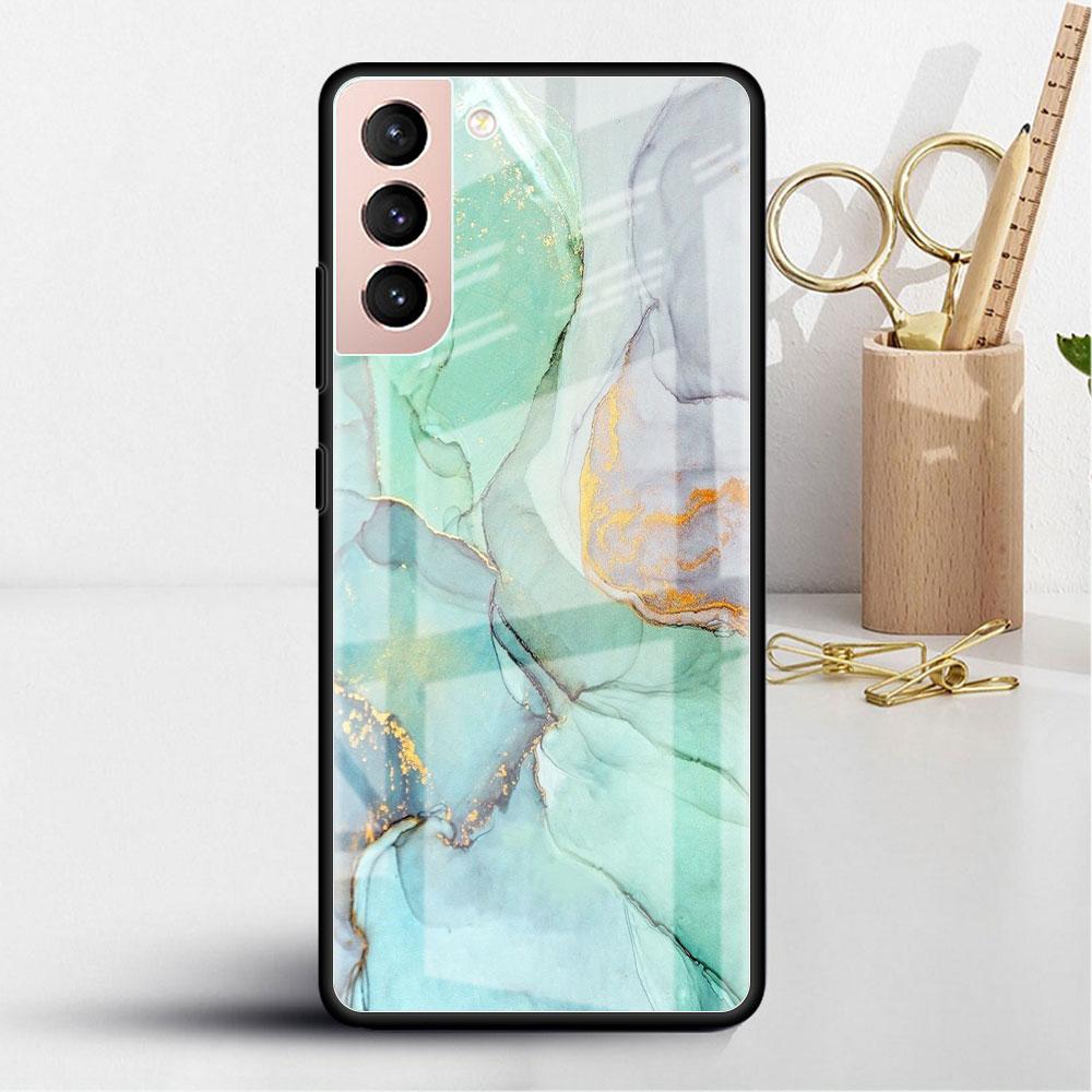 Carcasă din sticlă marmorizată pentru Samsung Galaxy S22 S20 FE S21 Plus, husă de telefon S10 5G S9 Note 20 Ultra 10 Lite